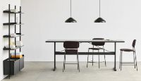 Billede af HAY Soft Edge 91 Bar Stool w. Full Upholstery SH: 65 cm - Black Powder Coated Steel/Remix 173