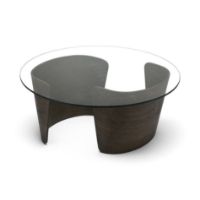 Billede af Sibast Furniture No 7 Loungebord Ø: 90 cm - Mørkolieret Eg/Glas