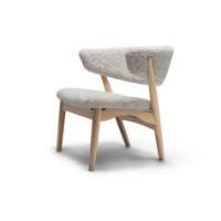 Billede af Sibast Furniture No 7 Lounge Chair Full Upholstered SH: 35 cm - White Oiled Oak/Sheepskin Moonlight