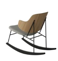 Billede af Audo Copenhagen The Penguin Rocking Chair SH: 42 cm - Natural Oak/Re-Wool Beige