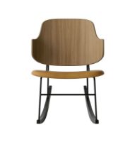 Billede af Audo Copenhagen The Penguin Rocking Chair SH: 42 cm - Natural Oak/Leather Cognac