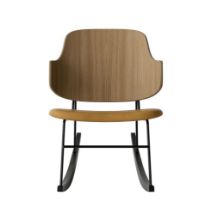 Billede af Audo Copenhagen The Penguin Rocking Chair SH: 42 cm - Natural Oak/Leather Cognac