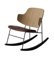 Billede af Audo Copenhagen The Penguin Rocking Chair SH: 42 cm - Natural Oak/Leather Brown