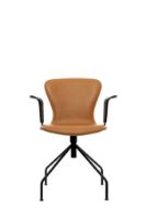 Billede af Bruunmunch PLAYChair Swing Fully Upholstered w. Armrest  - Black/Cognac Basic Leather