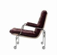 Billede af DUX Karin 73 Lænestol SH: 41 cm - Bordeaux/Læder