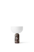 Billede af New Works Kizu Portable Table Lamp Ø: 18 cm - Rosso Levanto Marble/White Acrylic