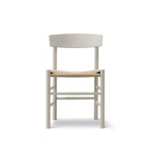 Billede af Fredericia Furniture 3239 J39 Mogensen Spisebordsstol SH: 46 cm - Pebble Grey Bøg/Naturfarvet Flet