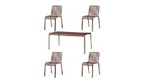 Billede af HAY Palissade Bord + 4 Stole - Iron Red
