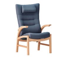 Billede af Farstrup Cantate 6011 Lænestol SH: 38 cm - Eg/Støvet Blå