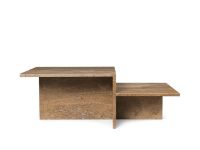 Billede af Ferm Living Distinct Coffee Table 35x100 cm - Dark Brown Travertine