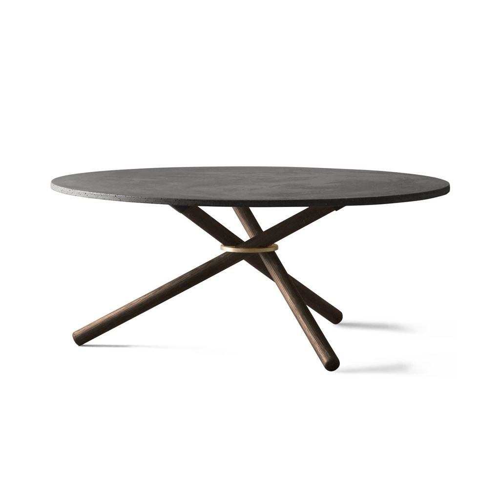 Billede af Eberhart Furniture Bertha Coffee Table Ø: 90 cm - Dark Concrete/Dark Oak