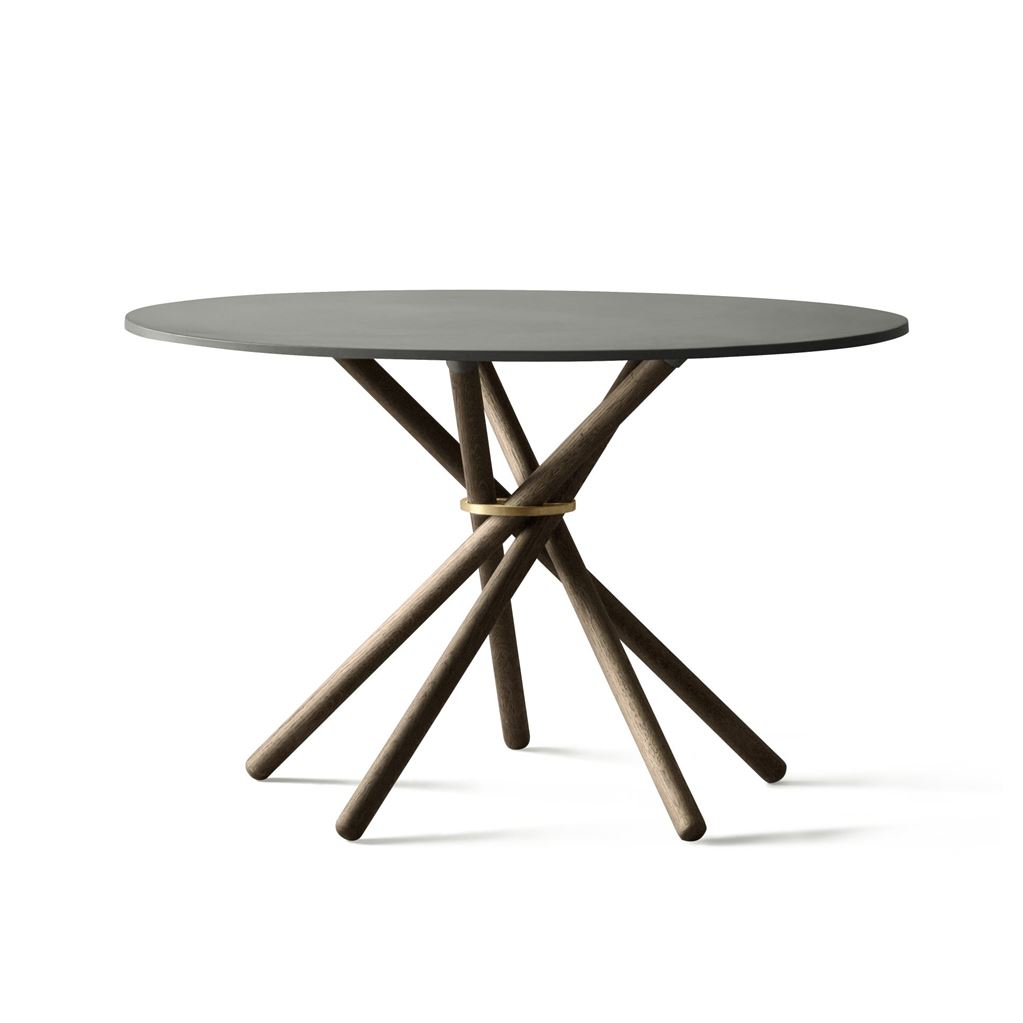 Billede af Eberhart Furniture Hector 120 Dining Table Ø: 120 cm - Dark Concrete/Dark Oak