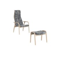 Billede af Swedese Lamino Lænestol SH: 41 cm inkl. fodskammel - Lakeret Bøg/Scandinavian Grey