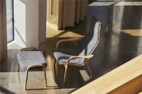 Billede af Swedese Lamino Lænestol SH: 41 cm inkl. fodskammel - Lakeret Bøg/Scandinavian Grey