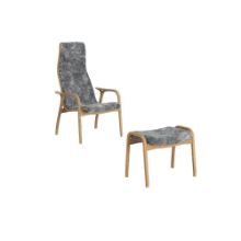 Billede af Swedese Lamino Lænestol SH: 41 cm inkl. fodskammel - Olieret Eg/Scandinavian Grey