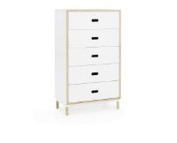Billede af Normann Copenhagen Kabino Kommode 5 Skuffer H: 127 cm - Hvid