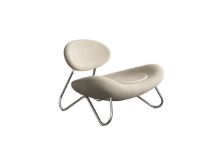 Billede af Woud Meadow Lounge Chair SH: 37 cm - Sisu Beige/Chrome