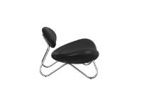 Billede af Woud Meadow Lounge Chair SH: 37 cm - Dunes Leather Black/Chrome