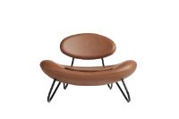 Billede af Woud Meadow Lounge Chair SH: 37 cm - Nuance Leather Walnut/Black