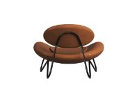 Billede af Woud Meadow Lounge Chair SH: 37 cm - Envy Leather Cognac/Black