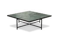 Billede af HANDVÄRK FURNITURE Coffee Table 90 L: 96 D: 96 H: 32 cm - Sort Stel / Grøn Marmor