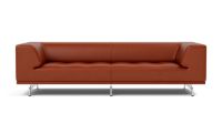 Billede af Fredericia Furniture 4511 Delphi 3 Pers. Sofa L: 240 cm - Læder Cera 905 Russet Brown/Børstet Aluminium