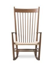 Billede af Fredericia Furniture 16000 J16 Wegner Gyngestol SH: 42 cm - Olieret Valnød/Naturfarvet Flet