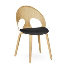 Billede af Vermund VL1100 Spisebordsstol SH: 46 cm - Olieret Eg/Sort Re-Wool