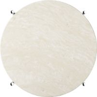 Billede af GUBI TS Side Table Ø: 40 cm - Polished Steel/Neutral White Travertine