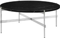 Billede af GUBI TS Coffee Table Ø: 80 cm - Polished Steel/Black Marquina Marble