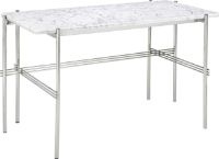 Billede af GUBI TS Desk 120x60 cm - Polished Steel/White Carrara Marble 