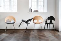 Billede af Vermund VL1100 Spisebordsstol SH: 46 cm - Sortbejdset Eg/Sierra Cognac Læder