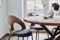 Billede af Vermund VL1100 Spisebordsstol SH: 46 cm - Olieret Valnød/Sort Re-Wool