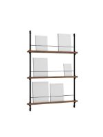 Billede af Moebe Magazine Shelving 123x85 cm - Smoked Oak/Black