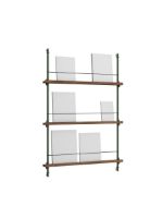 Billede af Moebe Magazine Shelving 123x85 cm - Smoked Oak/Pine Green