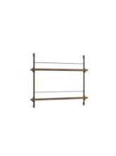 Billede af Moebe Magazine Shelving 73x85 cm - Smoked Oak/Pine Green