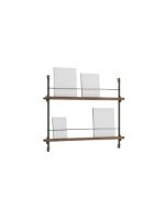 Billede af Moebe Magazine Shelving 73x85 cm - Smoked Oak/Pine Green