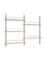 Billede af Moebe Magazine Shelving 123x162 cm - Oak/Deep Blue