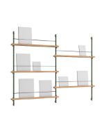 Billede af Moebe Magazine Shelving 123x162 cm - Oak/Pine Green