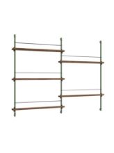 Billede af Moebe Magazine Shelving 123x162 cm - Smoked Oak/Pine Green