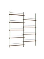 Billede af Moebe Magazine Shelving 188x162 cm - Smoked Oak/Pine Green