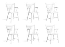 Billede af HAY Børge Mogensen J42 Arm Chair SH: 44,5 cm Sæt af 6 stk. - White Lacquered Birch