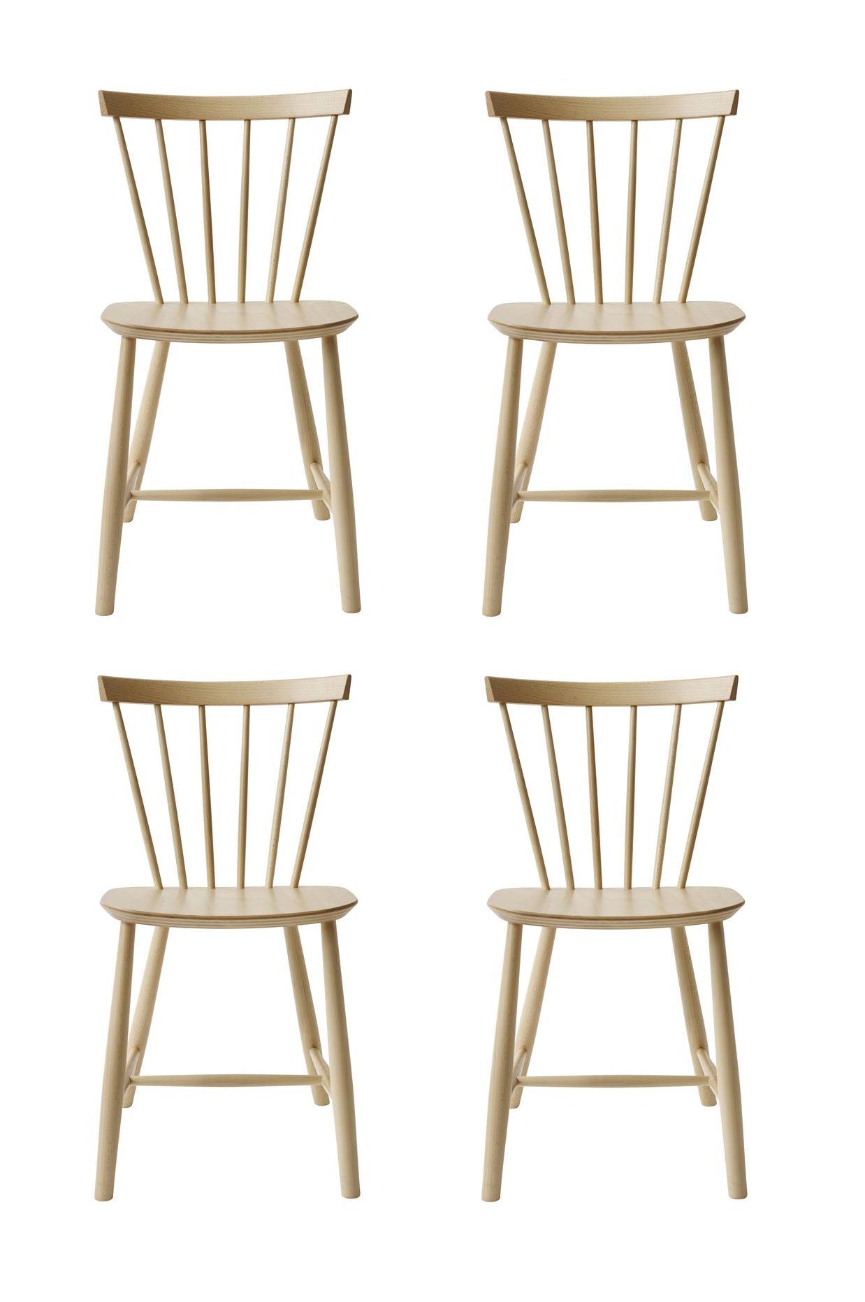 Billede af FDB Møbler J46 Poul M. Volther Stol SH: 45 cm Sæt af 4 stk - Bøg/Lakeret