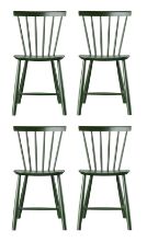 Billede af FDB Møbler J46 Poul M. Volther Stol SH: 45 cm Sæt af 4 stk - Flaskegrøn