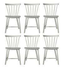 Billede af FDB Møbler J46 Poul M. Volther Stol SH: 45 cm Sæt af 6 stk - Lysegrå/Dust & Bones/Malet Bøg