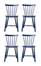 Billede af FDB Møbler J46 Poul M. Volther Stol SH: 45 cm Sæt af 4 stk - Mørkeblå