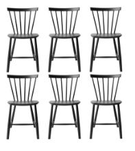 Billede af FDB Møbler J46 Poul M. Volther Stol SH: 45 cm Sæt af 6 stk - Sort