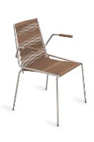 Billede af Thorup Copenhagen Noel Chair W.Armrest SH: 46 cm - Stål/Brun