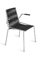 Billede af Thorup Copenhagen Noel Chair W.Armrest SH: 46 cm - Stål/Sort