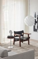 Billede af Fredericia Furniture 2226 Den Spanske Stol af Børge Mogensen SH: 33 cm - Sort Læder/sæbebehandlet eg